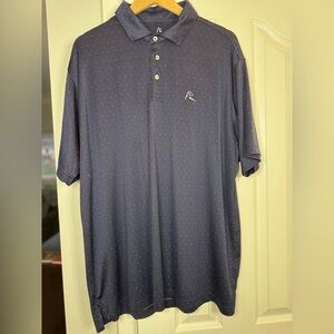 Rhoback Navy Polo with Subtle Dot Design